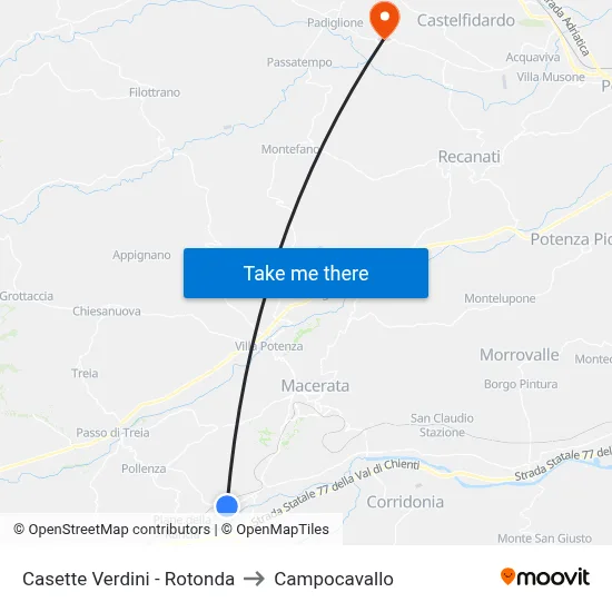 Casette Verdini - Roundabout to Campocavallo map