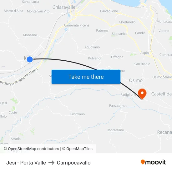Jesi - Porta Valle to Campocavallo map