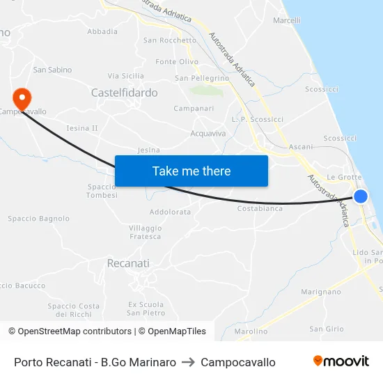 Porto Recanati - Marinaro District to Campocavallo map