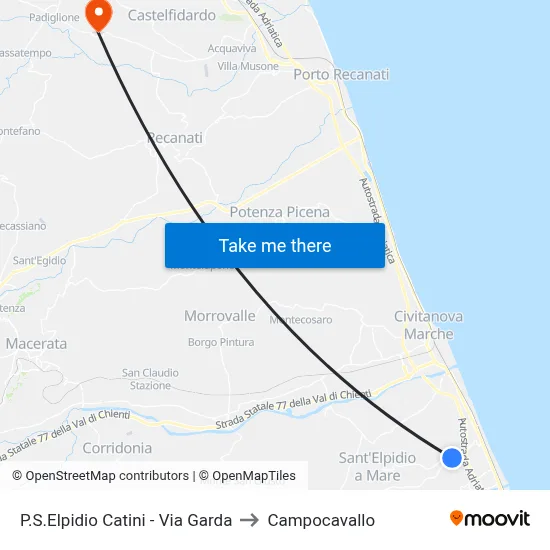 Porto Sant'Elpidio Catini - Via Garda to Campocavallo map