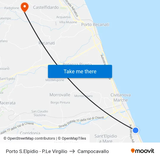 Porto Sant'Elpidio - Virgilio Square to Campocavallo map