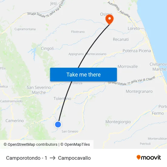Camporotondo - 1 to Campocavallo map