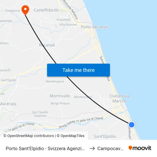 Porto Sant'Elpidio - Swiss Agency MA to Campocavallo map