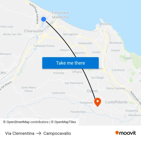 Clementina Street to Campocavallo map