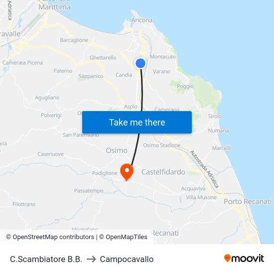 C.Scambiatore B.B. to Campocavallo map