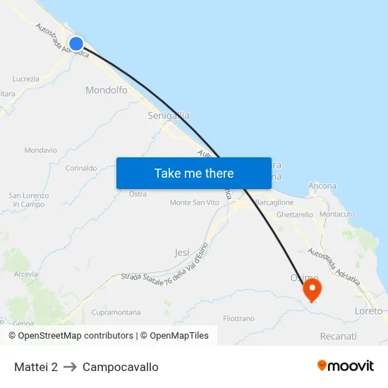 Mattei 2 to Campocavallo map