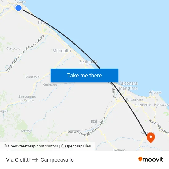Giolitti Street to Campocavallo map