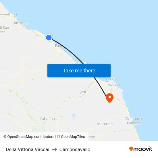 Vittoria Vaccai to Campocavallo map