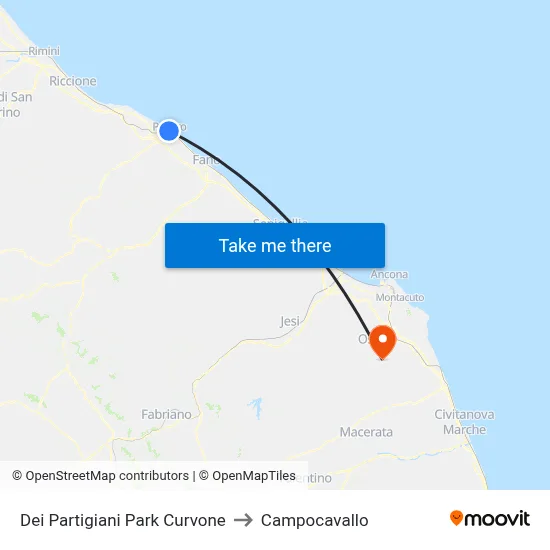 Partisan Park Curve to Campocavallo map