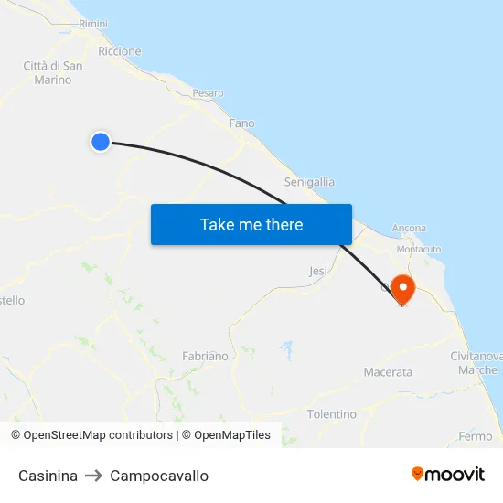 Casinina to Campocavallo map