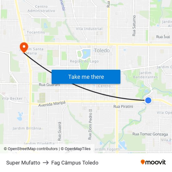 Super Mufatto to Fag Câmpus Toledo map