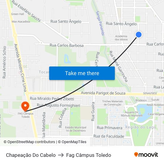 Chapeação Do Cabelo to Fag Câmpus Toledo map