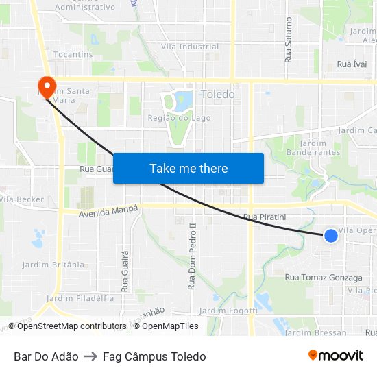 Bar Do Adão to Fag Câmpus Toledo map