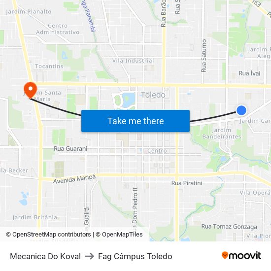 Mecanica Do Koval to Fag Câmpus Toledo map