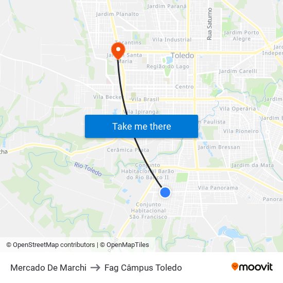 Mercado De Marchi to Fag Câmpus Toledo map