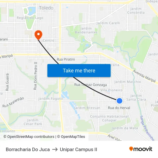 Borracharia Do Juca to Unipar Campus II map