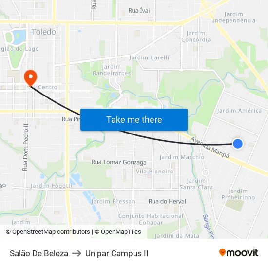 Salão De Beleza to Unipar Campus II map