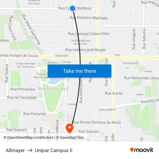 Allmayer to Unipar Campus II map