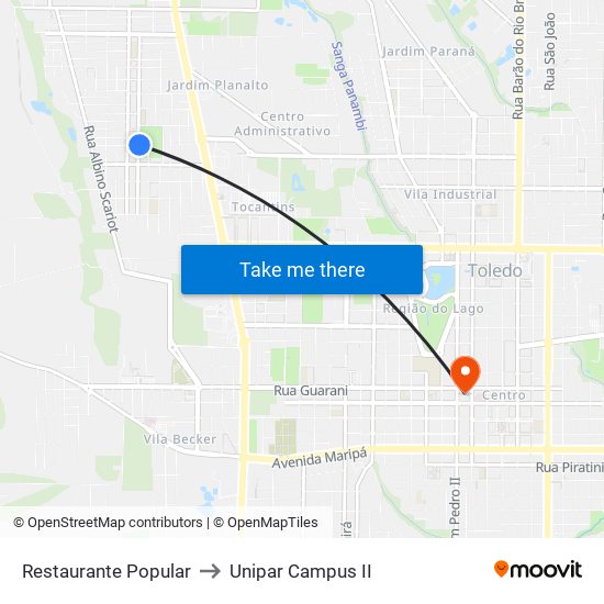 Restaurante Popular to Unipar Campus II map