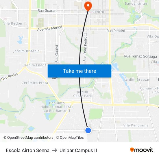 Escola Airton Senna to Unipar Campus II map