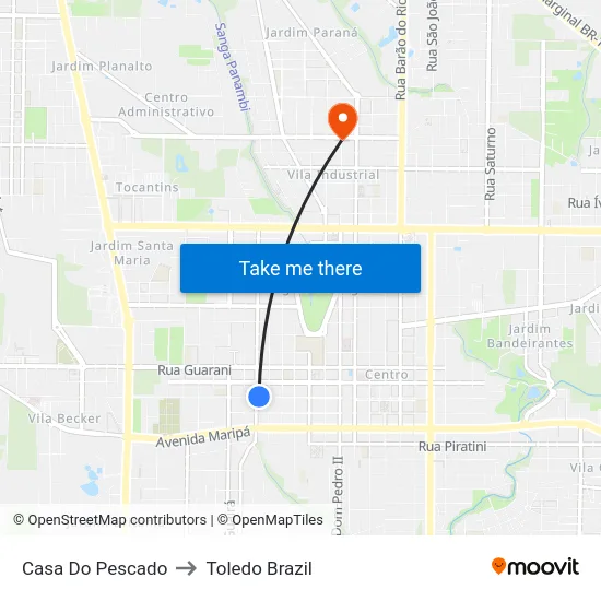 Casa Do Pescado to Toledo Brazil map