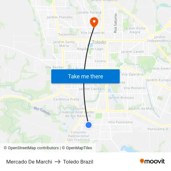 Mercado De Marchi to Toledo Brazil map