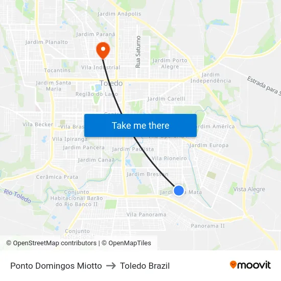 Ponto Domingos Miotto to Toledo Brazil map