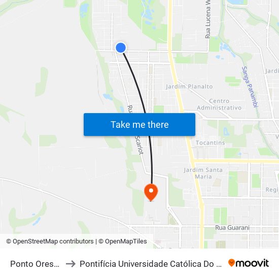 Ponto Orestes Fiorentin to Pontifícia Universidade Católica Do Paraná Pucpr - Campus Toledo map