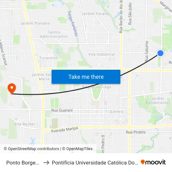 Ponto Borges De Medeiros to Pontifícia Universidade Católica Do Paraná Pucpr - Campus Toledo map