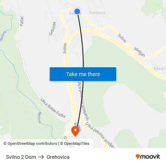 Svilno 2 Dom to Orehovica map