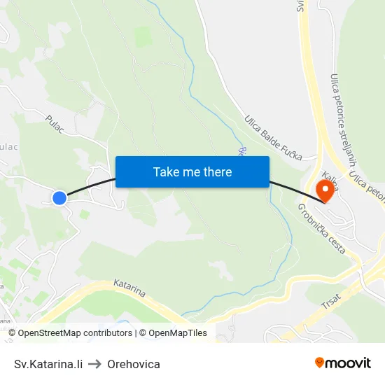 Sv.Katarina.Ii to Orehovica map