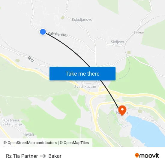 Rz Tia Partner to Bakar map