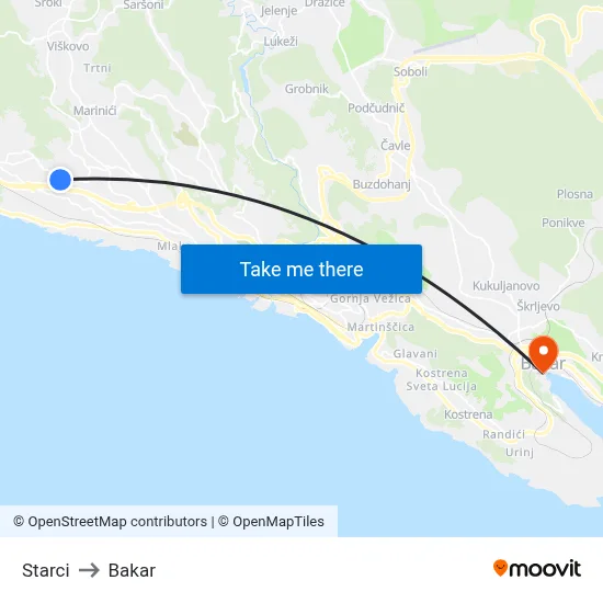 Starci to Bakar map