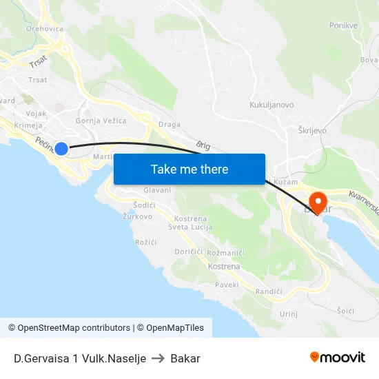 D.Gervaisa 1 Vulk.Naselje to Bakar map