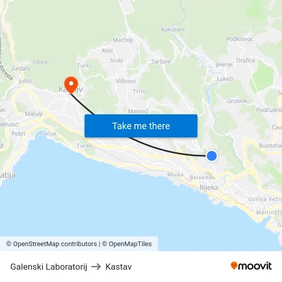 Galenski Laboratorij to Kastav map