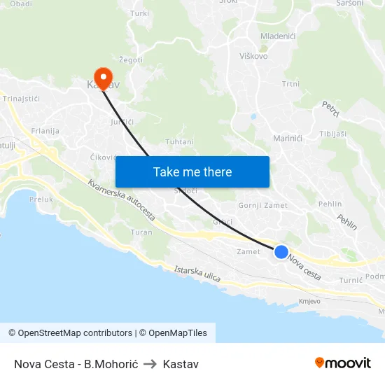 Nova Cesta - B.Mohorić to Kastav map