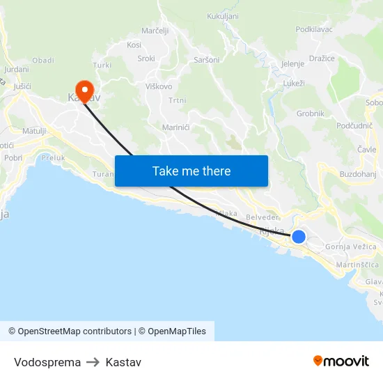 Vodosprema to Kastav map