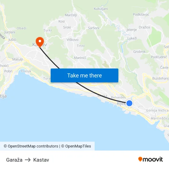 Garaža to Kastav map