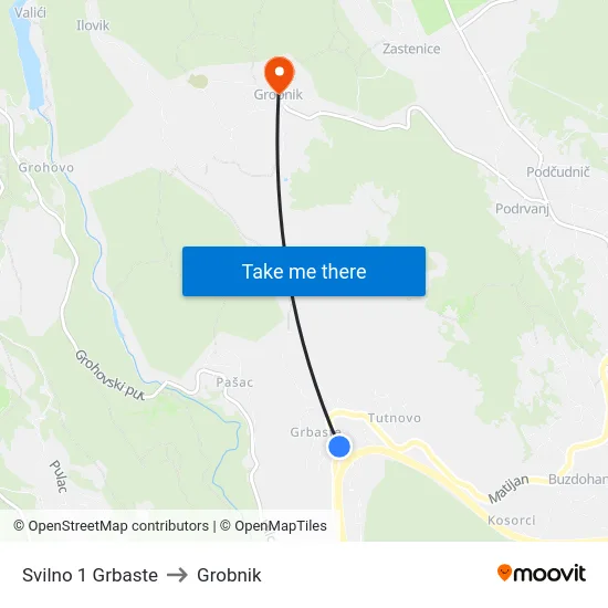 Svilno 1 Grbaste to Grobnik map