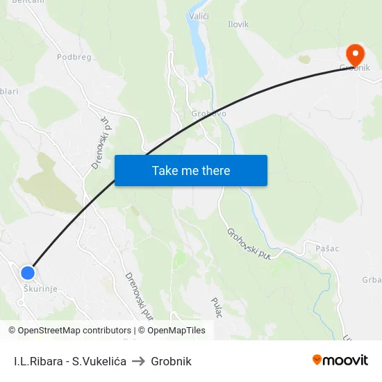 I.L.Ribara - S.Vukelića to Grobnik map