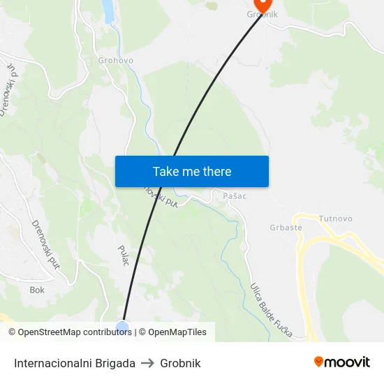 Internacionalni Brigada to Grobnik map