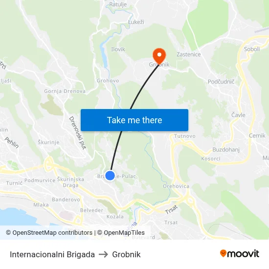 Internacionalni Brigada to Grobnik map