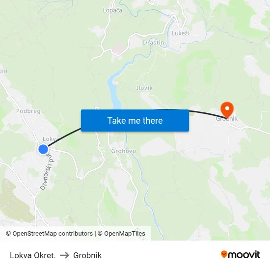Lokva Okret. to Grobnik map