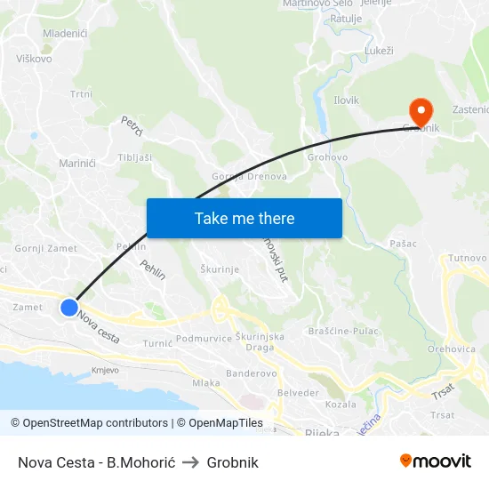 Nova Cesta - B.Mohorić to Grobnik map