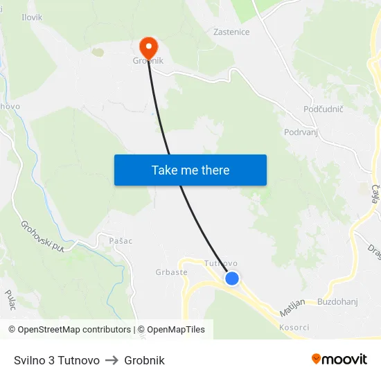 Svilno 3 Tutnovo to Grobnik map