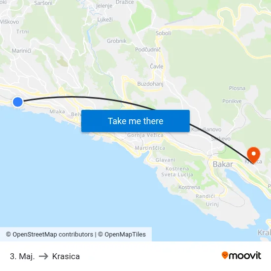 3. Maj. to Krasica map