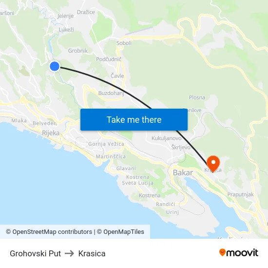 Grohovski Put to Krasica map