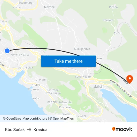Kbc Sušak to Krasica map