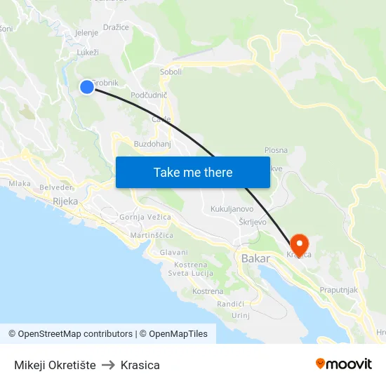 Mikeji  Okretište to Krasica map