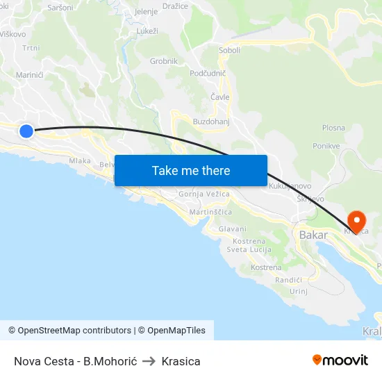 Nova Cesta - B.Mohorić to Krasica map